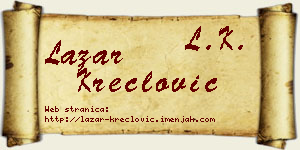 Lazar Kreclović vizit kartica